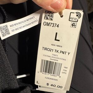 Adidas Aeroready Black Athletic Soccer Kids Pants size L